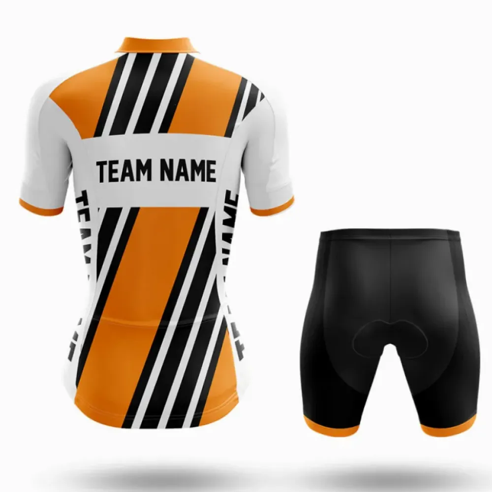 Custom Team Name M5 Yellow/Black/Orange Cycling Shorts
