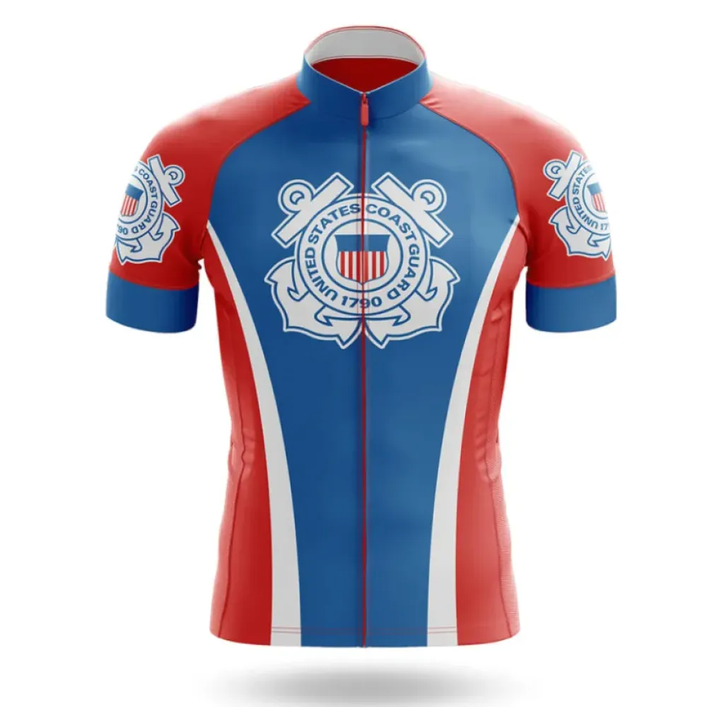 US Coast Guard Riders Long Sleeve Cycling Jersey Blue/Red/White