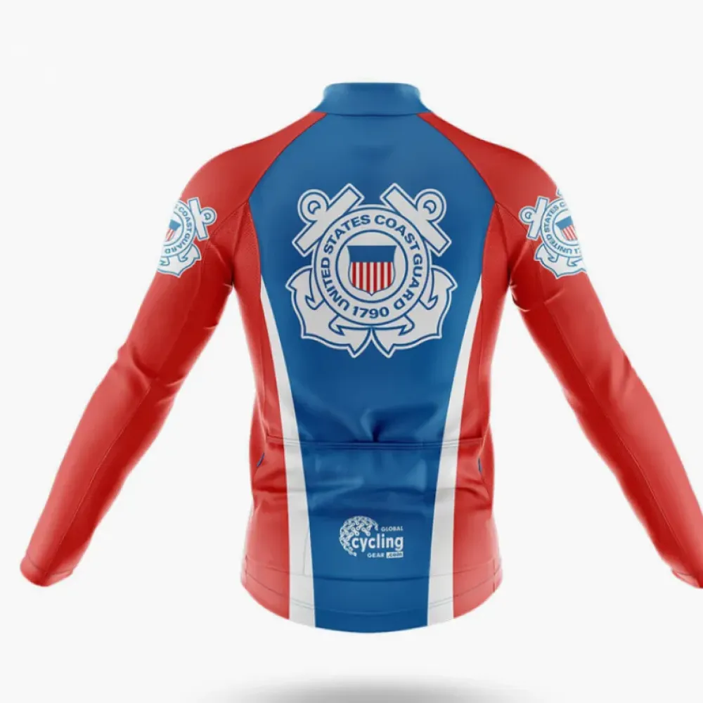US Coast Guard Riders Long Sleeve Cycling Jersey Blue/Red/White