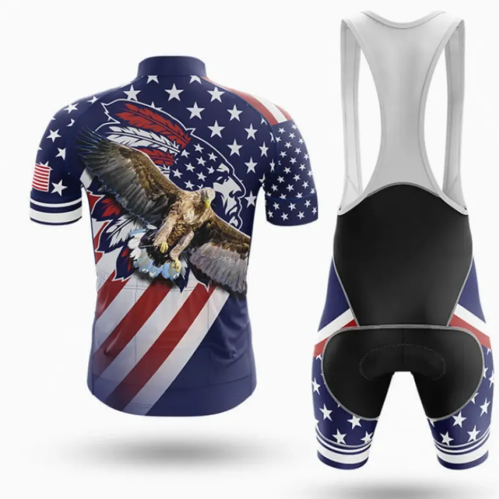 Native American Cycling Kit Full Set Blue/Red/White