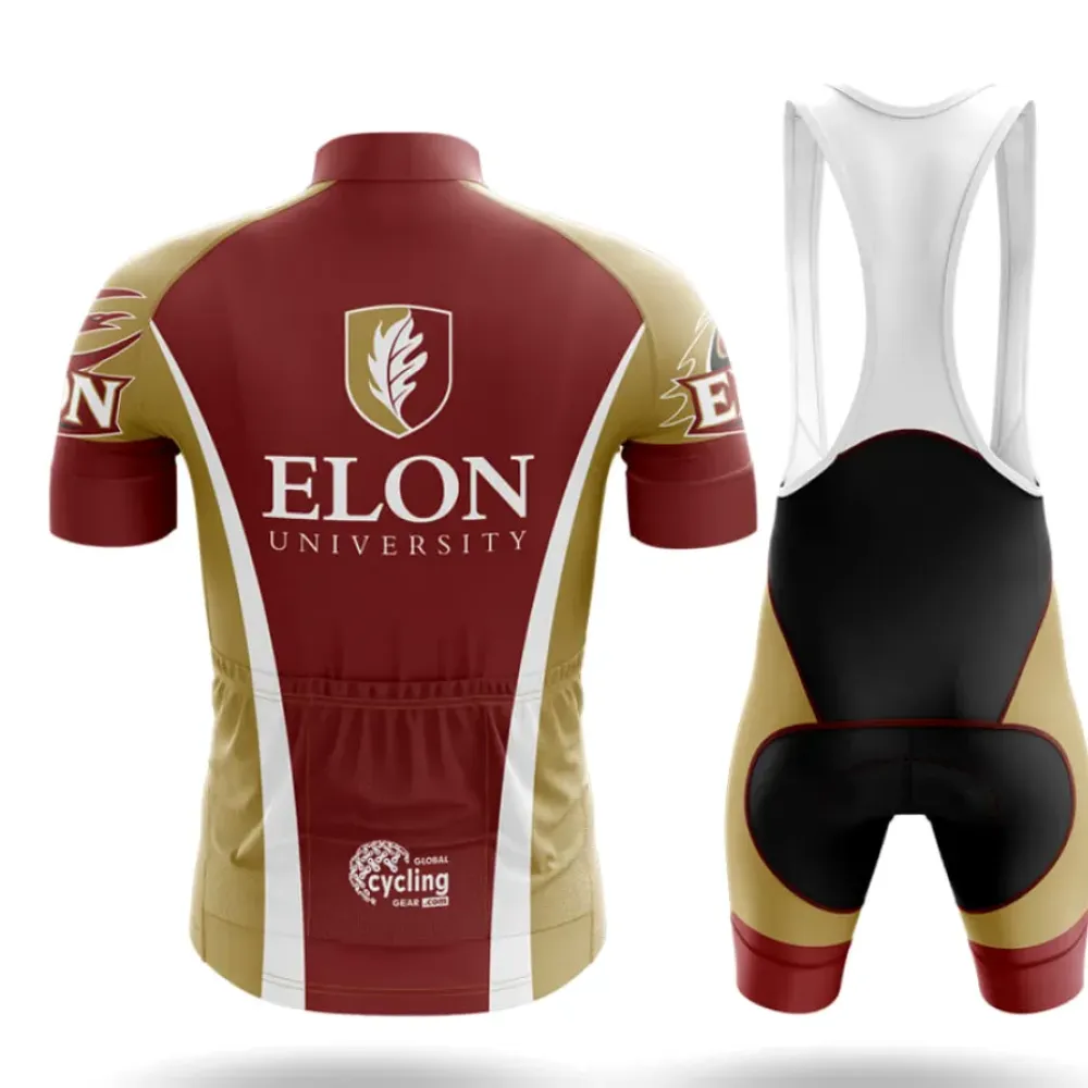 Elon University Cycling Bibs Comfortable Black/Gold/White