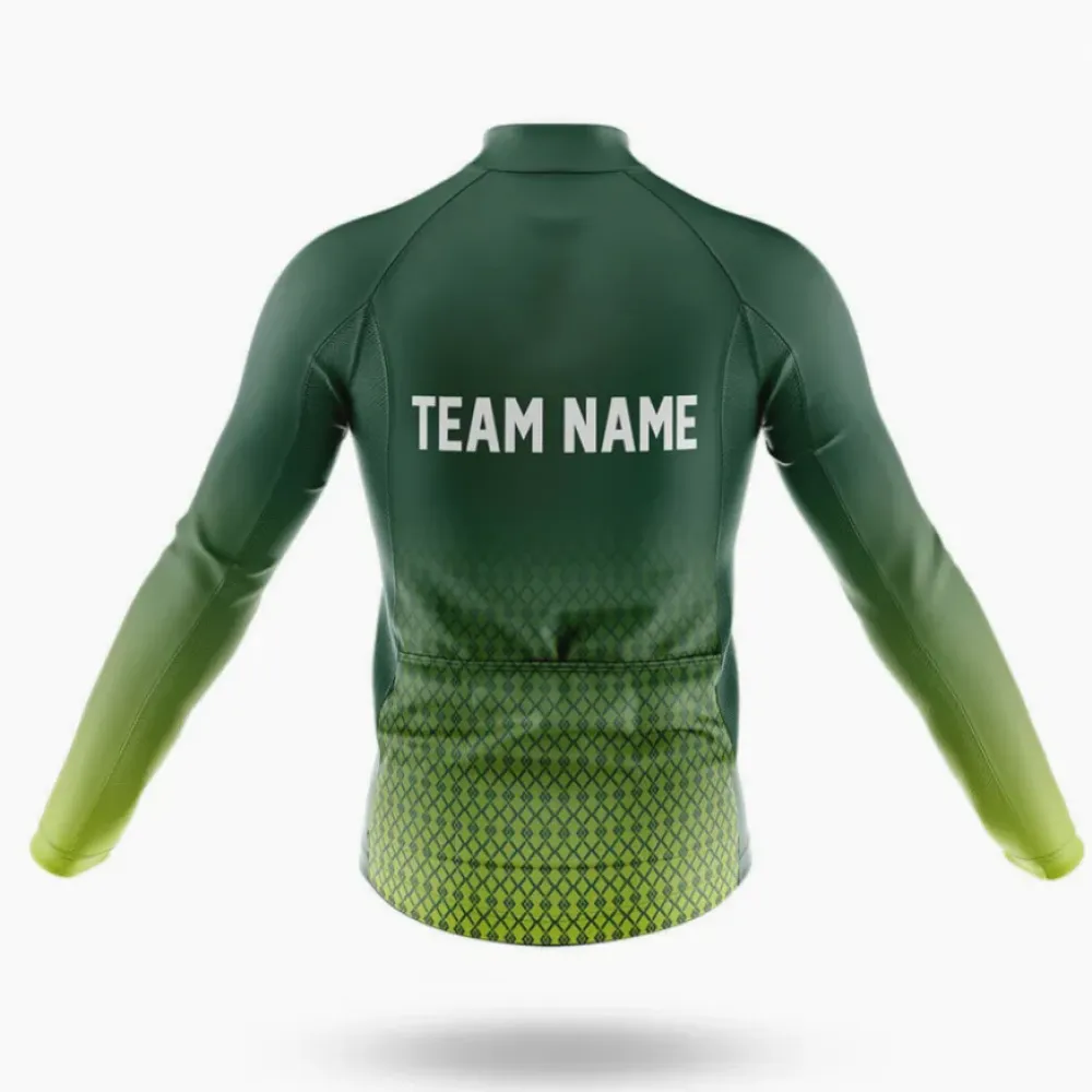 Custom Team Name S1 Green Cycling Bibs Team Name White/Green/Black