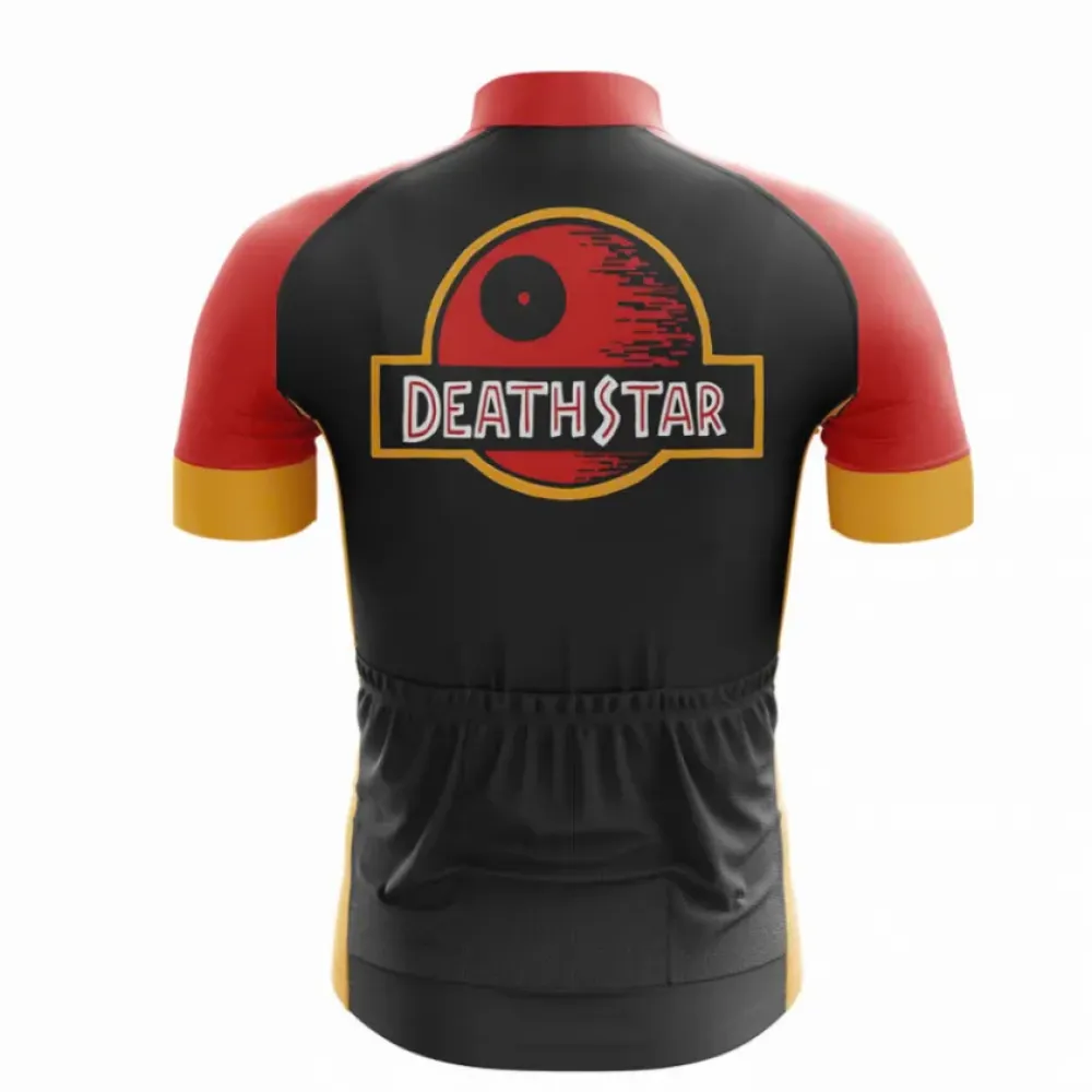 Death Star Cycling Jersey Unique Design Red/Yellow/Black
