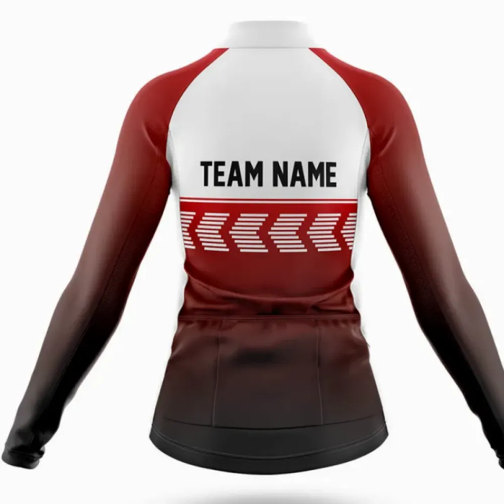 Women's Cycling Kit Custom Team Name Red/Black/White