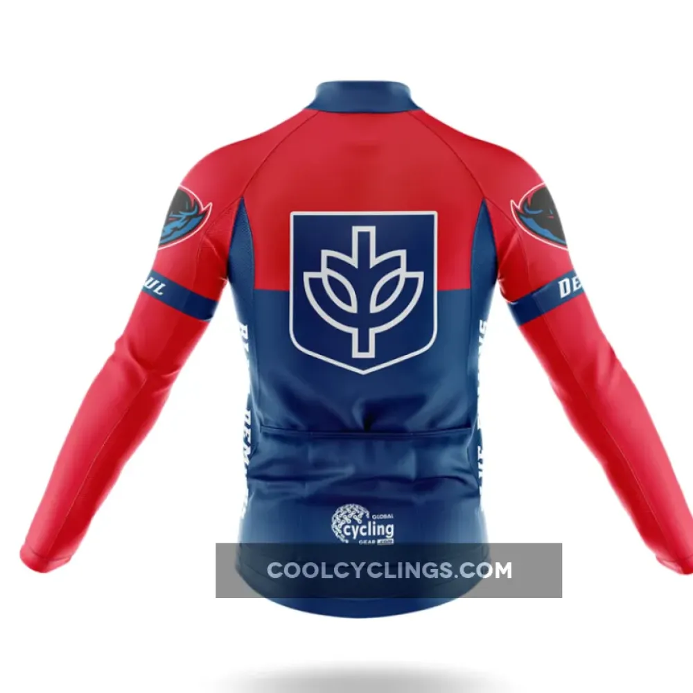 DePaul University Cycling Bibs Ver.2 Breathable Red/Black/Blue