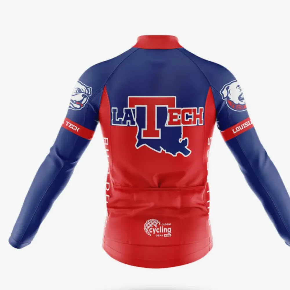 Louisiana Tech University Cycling Jersey Feature Navy/Red/Blue