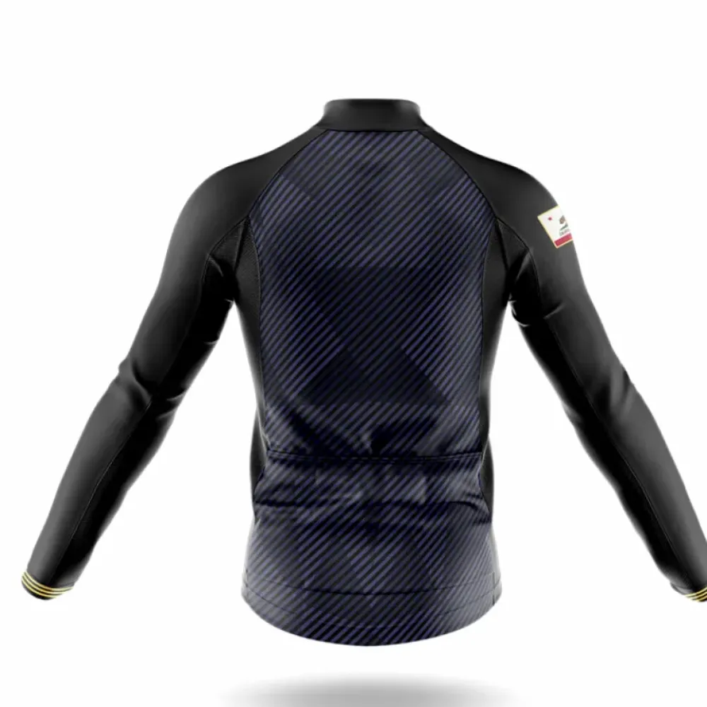 California S2 Long Sleeve Cycling Jersey Black/Gold/Blue