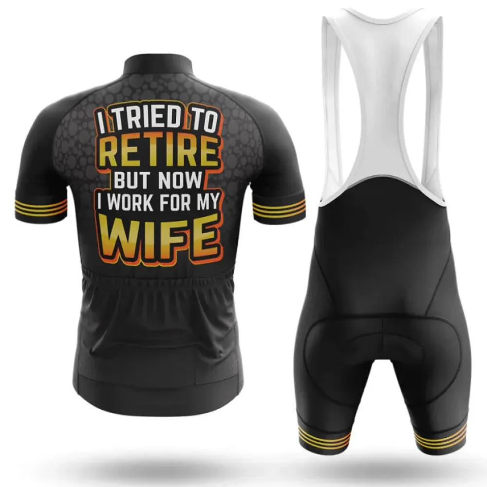 Cycling Jersey Retirement Black/Gold/White