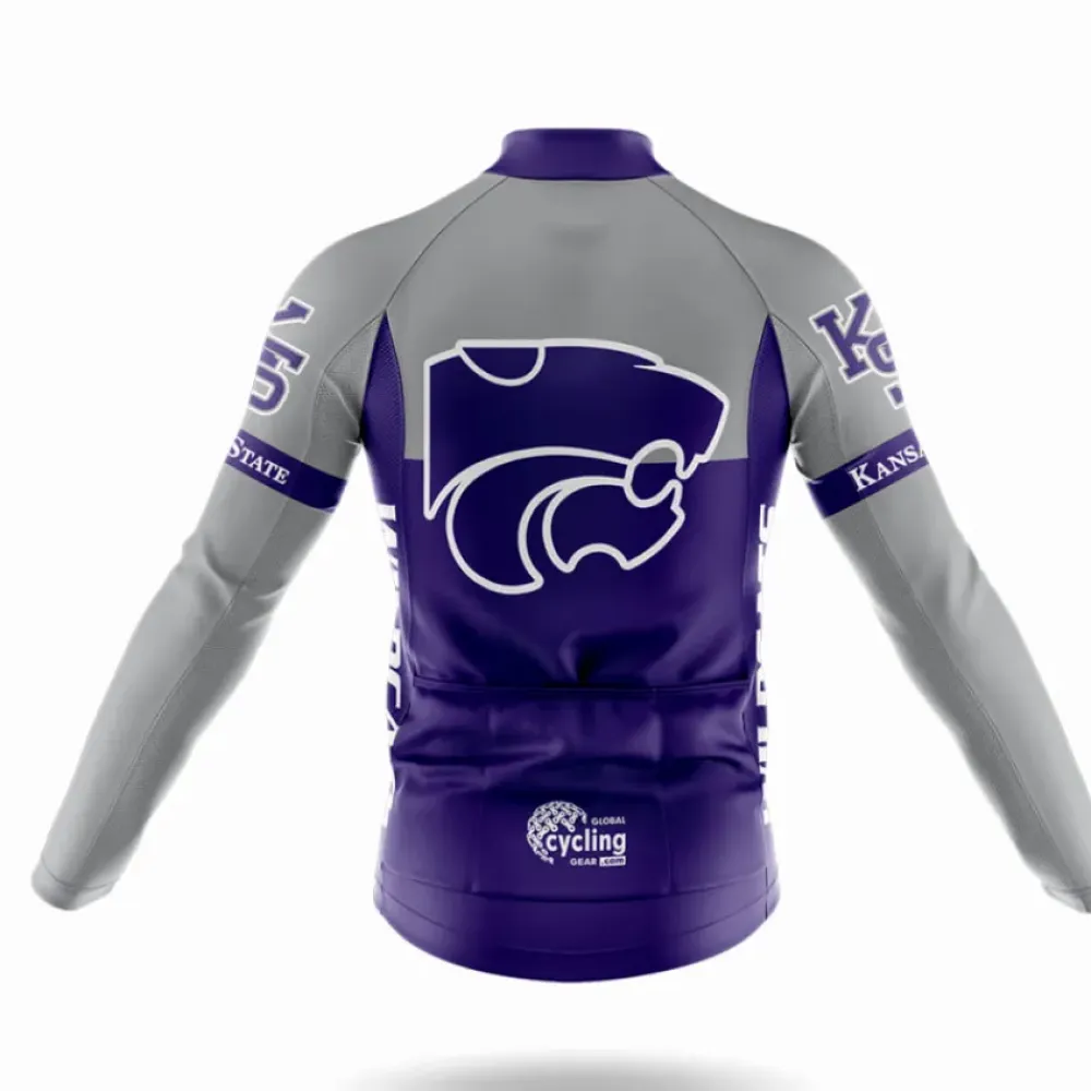 Kansas State Cycling Bibs Comfortable Gray/Purple/White
