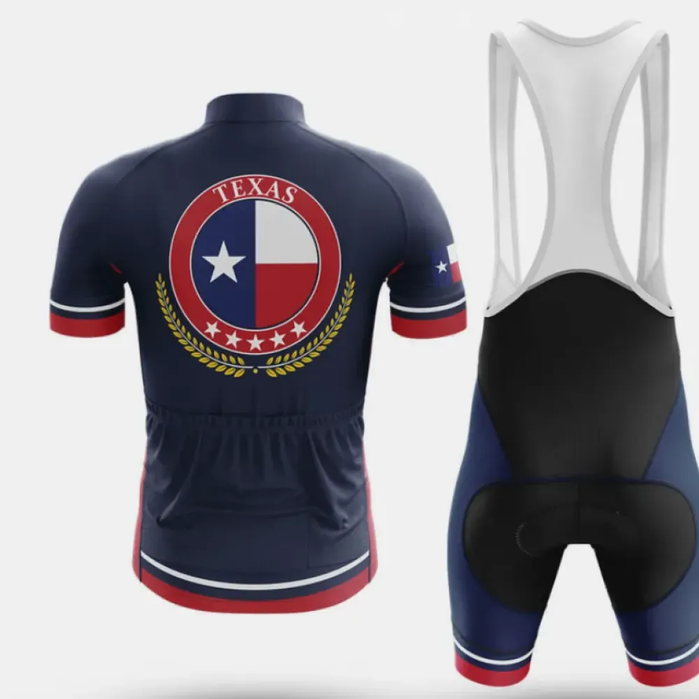Texas V19 Cycling Bibs Comfortable Navy/Red/White