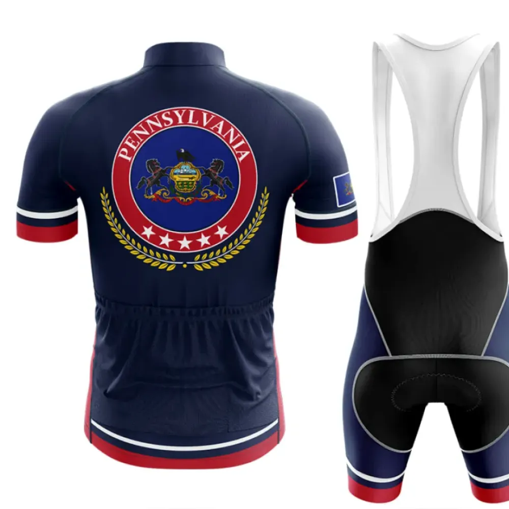 Pennsylvania V19 Cycling Kit Full Set Navy/Red/White