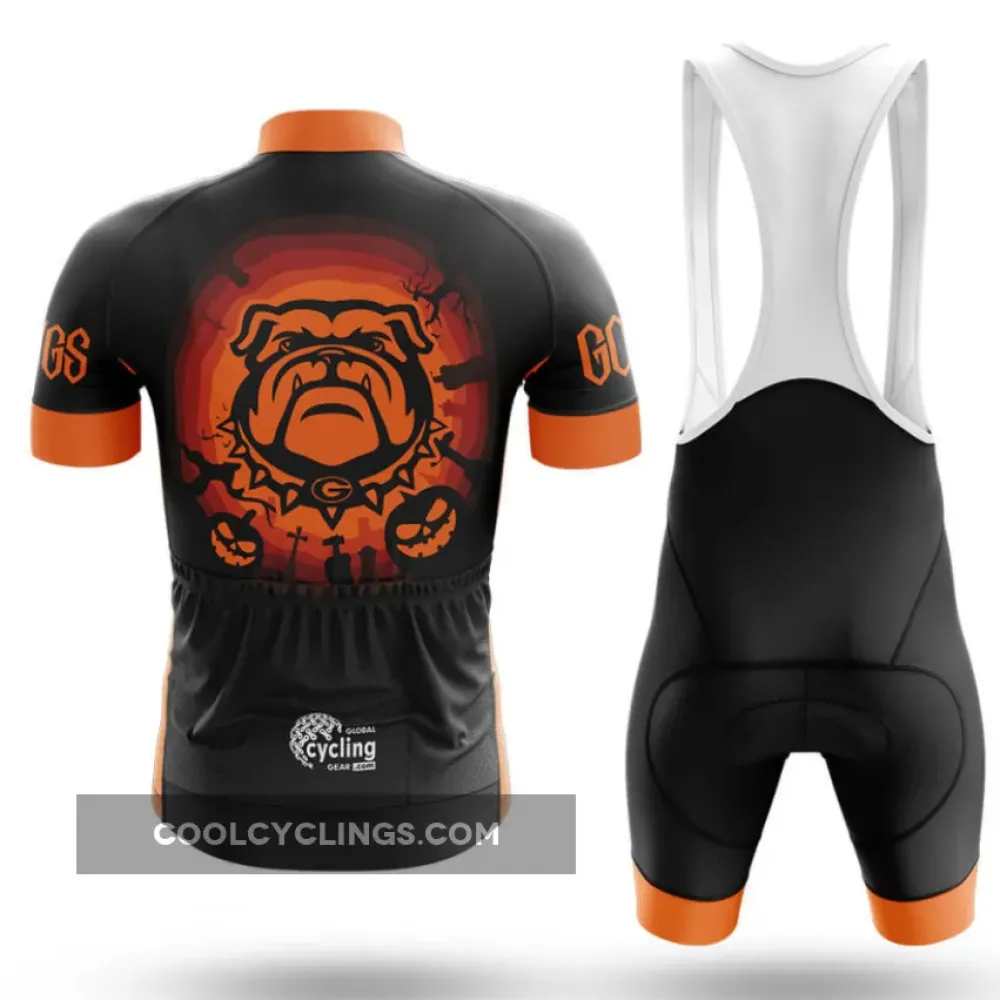 Halloween Dawgs Cycling Jersey Long Sleeve Orange/Black/Brown