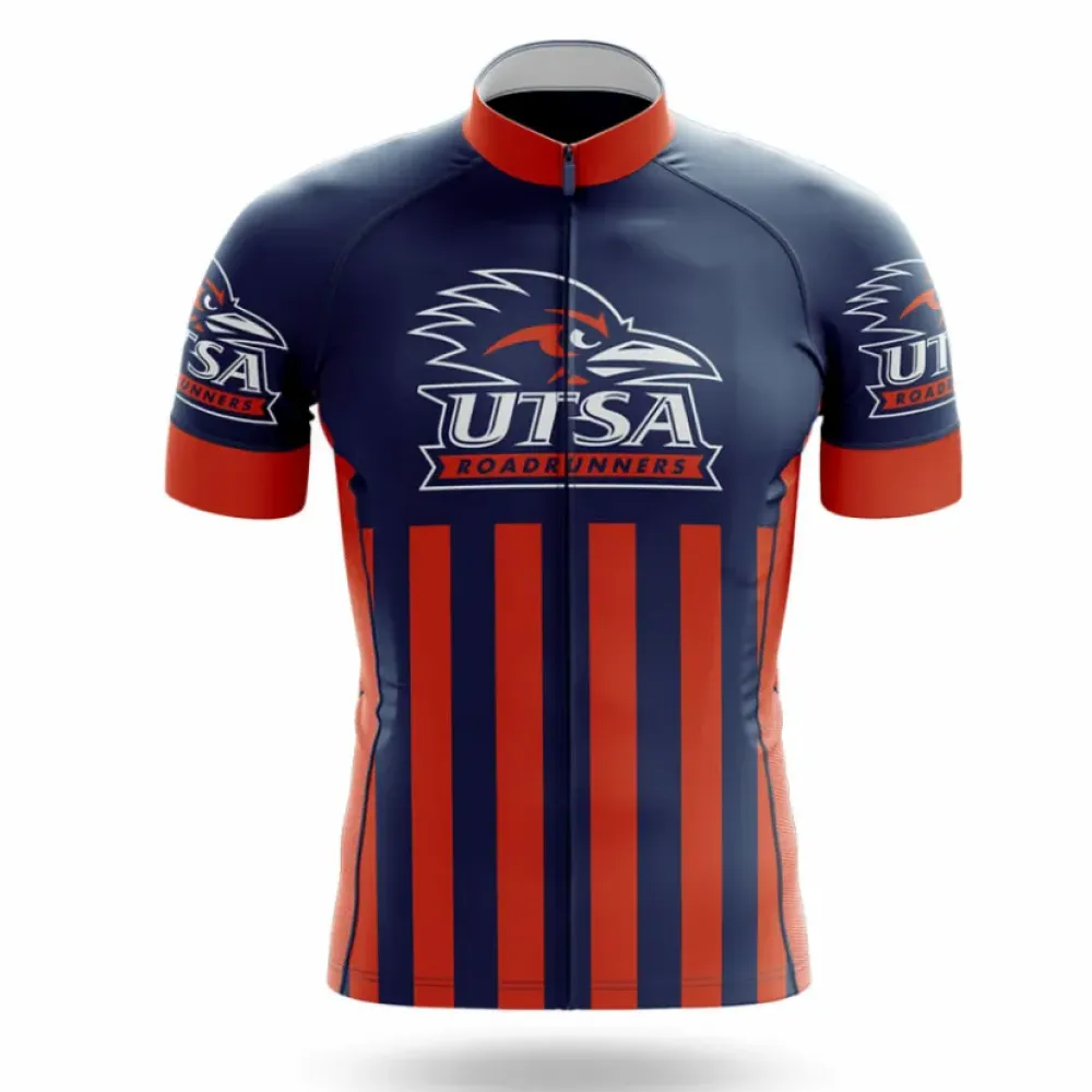 UTSA Roadrunners Long Sleeve Cycling Jersey Navy/Orange/Red