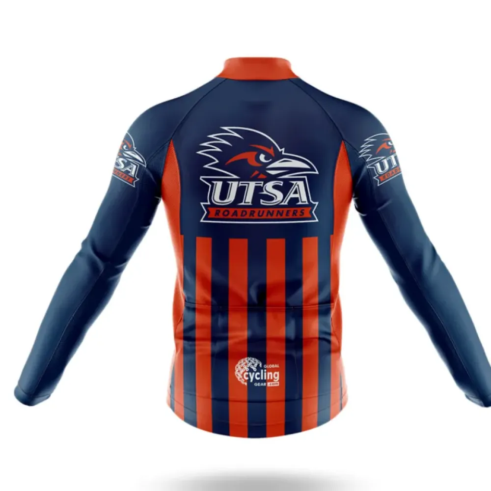 UTSA Roadrunners Long Sleeve Cycling Jersey Navy/Orange/Red