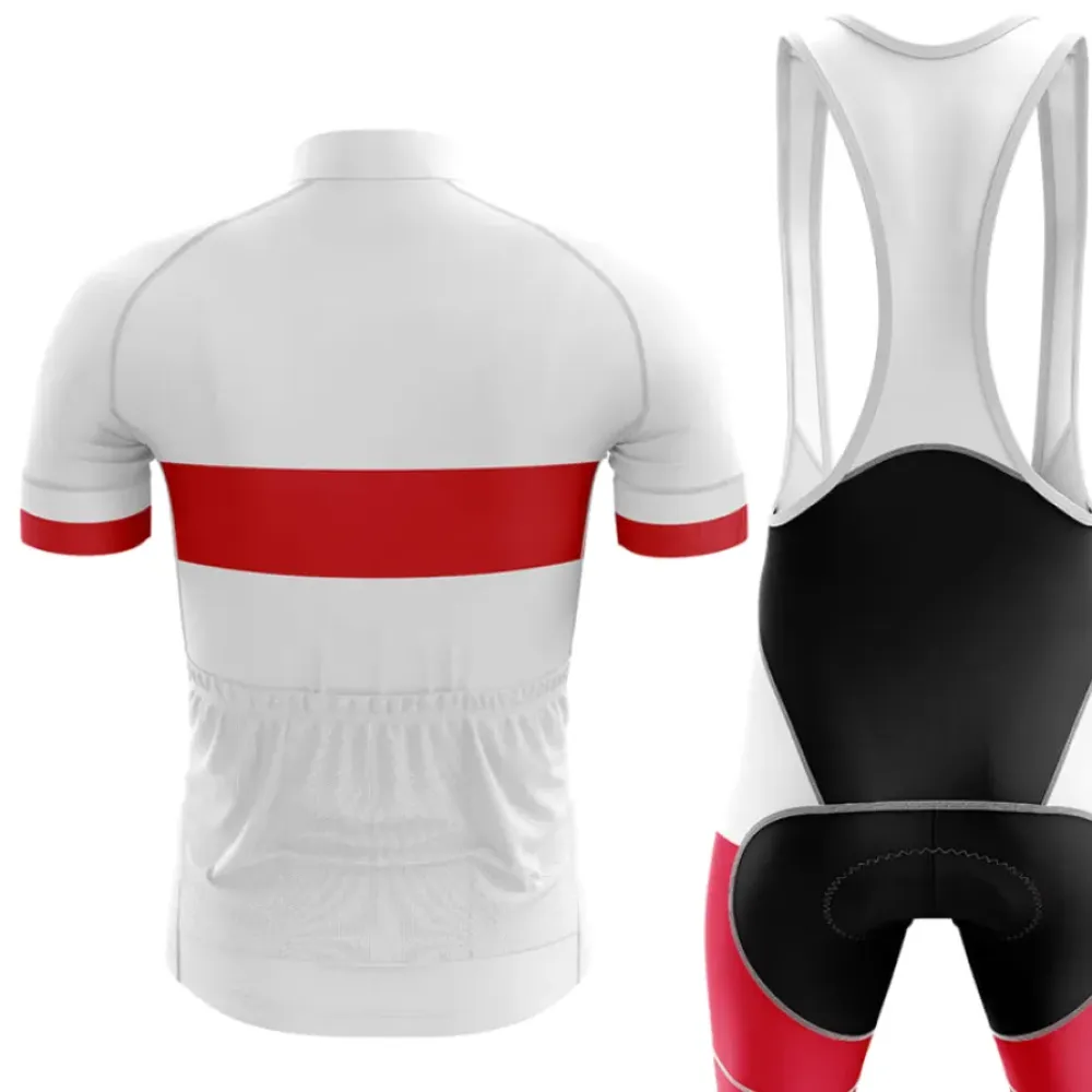 Poland V4 Cycling Kit Jersey   Bibs White/Red/Black