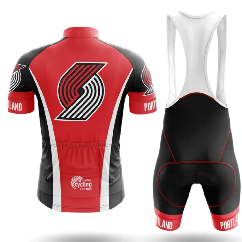 Portland Cycling Bibs Breathable Black/Red/White