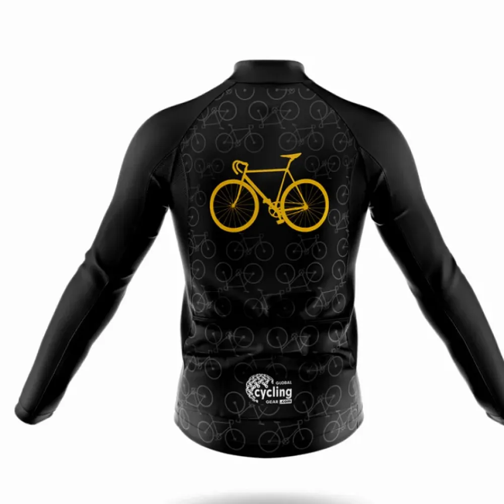 Cycling Bibs Bicycle Pattern White/Black/Yellow