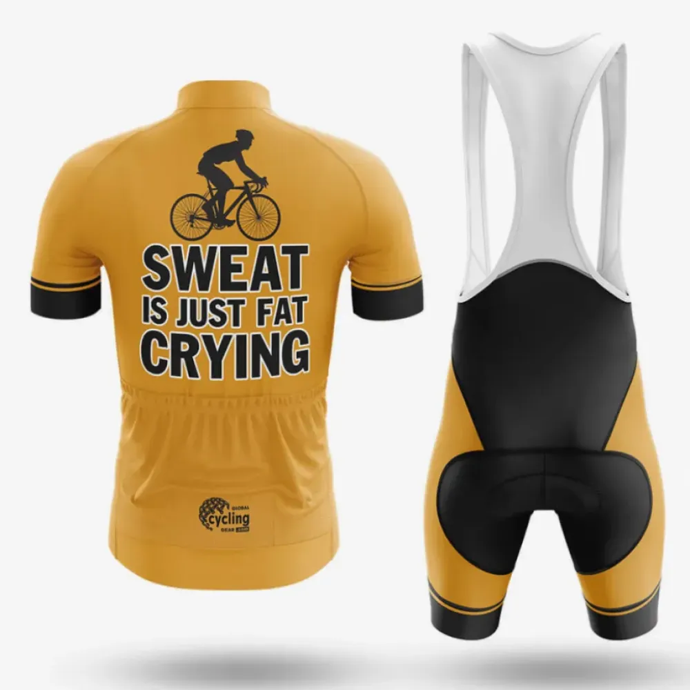 Fat Crying Long Sleeve Cycling Jersey Gold/White/Black