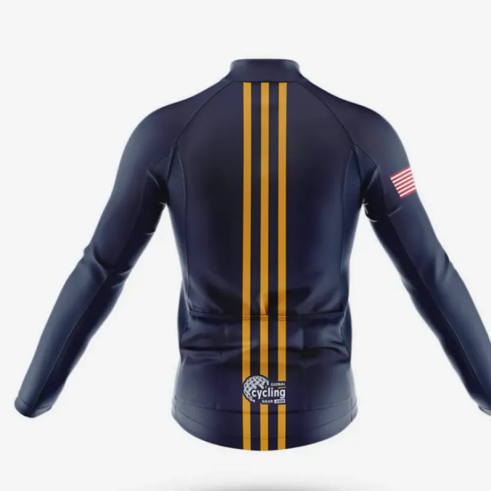 Navy Vintage Cycling Jersey Navy/Gold/Black