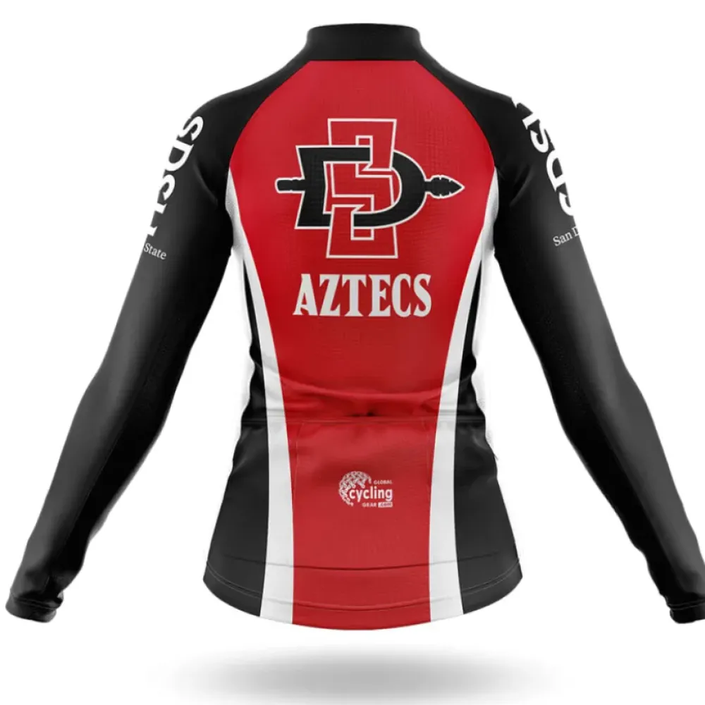 San Diego State University Women's Long Sleeve Cycling Jersey Red/Black/White
