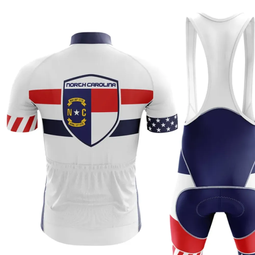 North Carolina V5 Cycling Kit Full Set White/Red/Navy