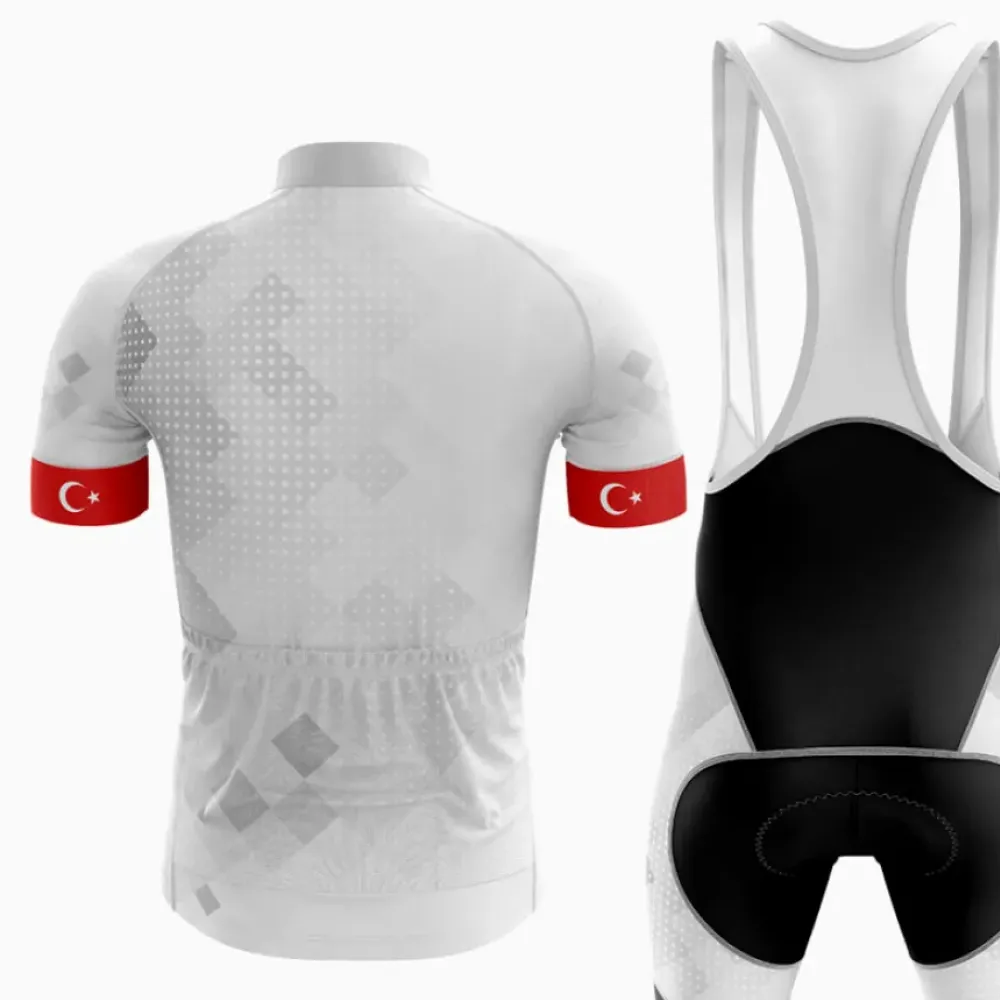 Turkey Cycling Kit Turkish Flag White/Red/Grey