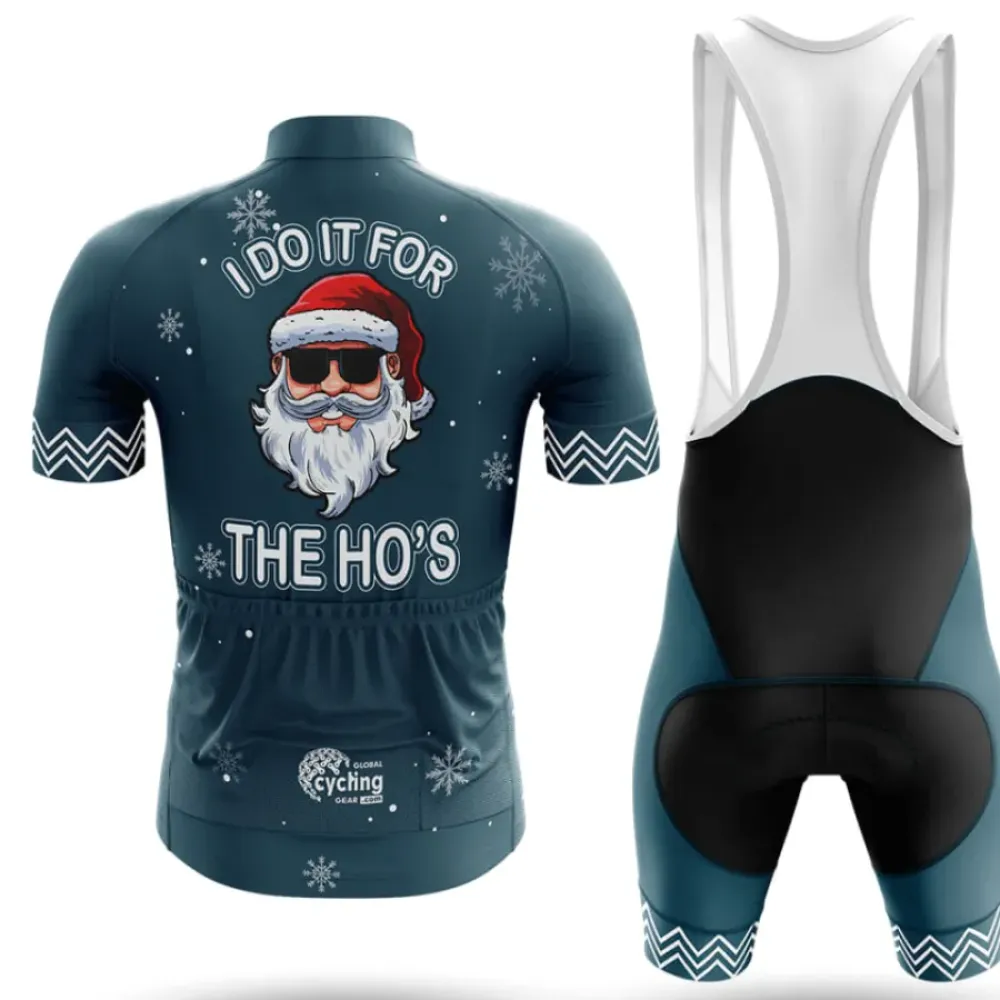 Santa Ho's Cycling Kit Blue/White/Grey