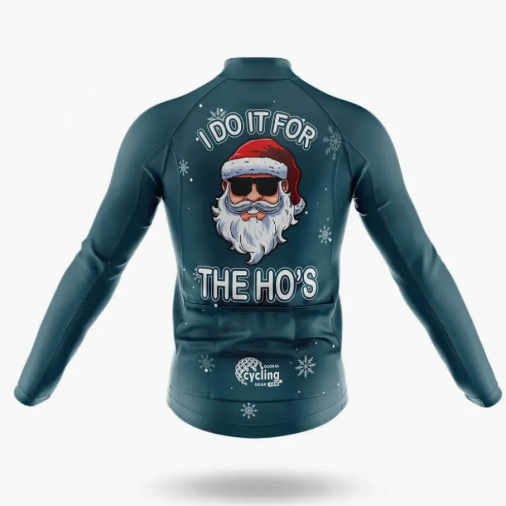 Santa Ho's Cycling Kit Blue/White/Grey