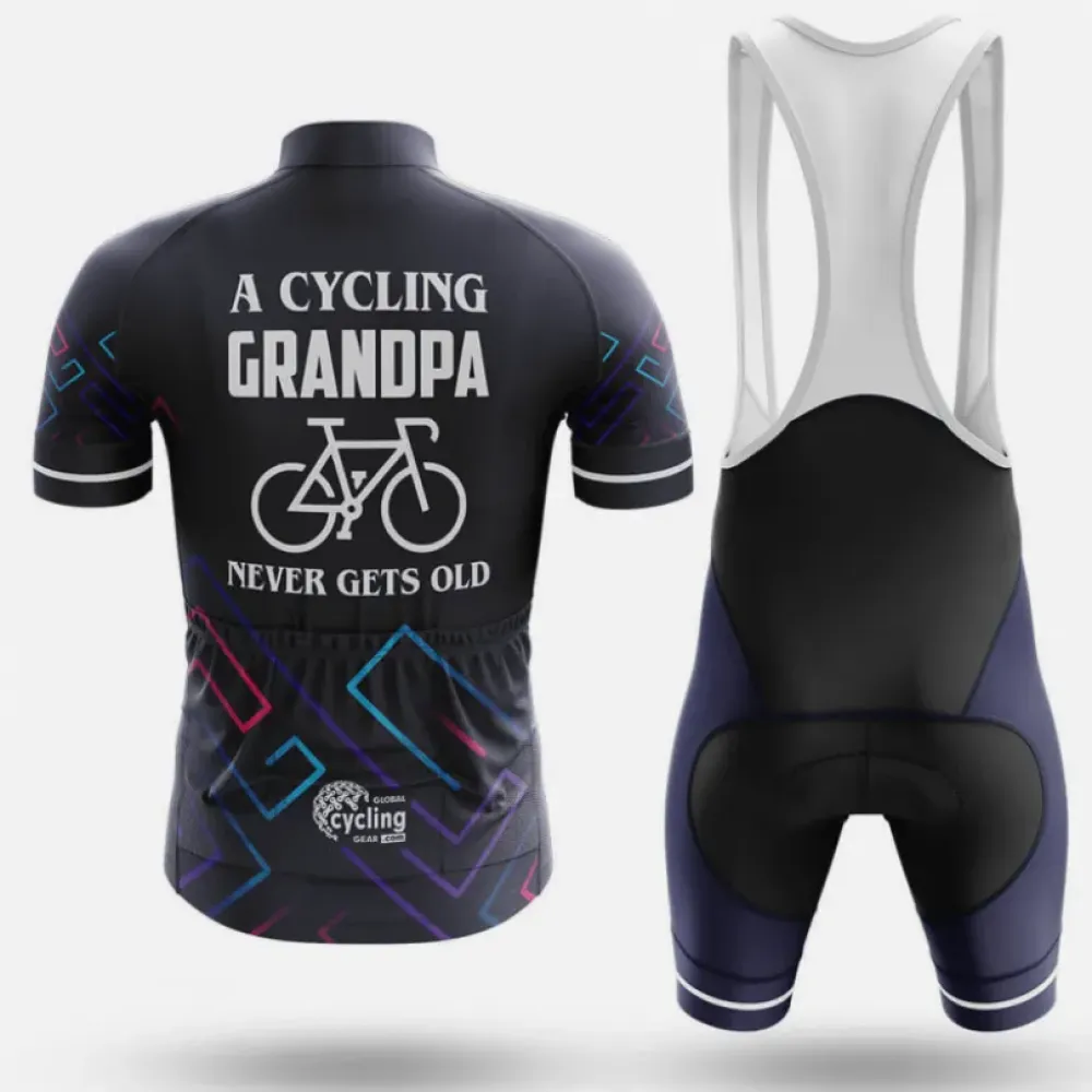 Cycling Grandpa V8 Jersey Black/Purple/Blue