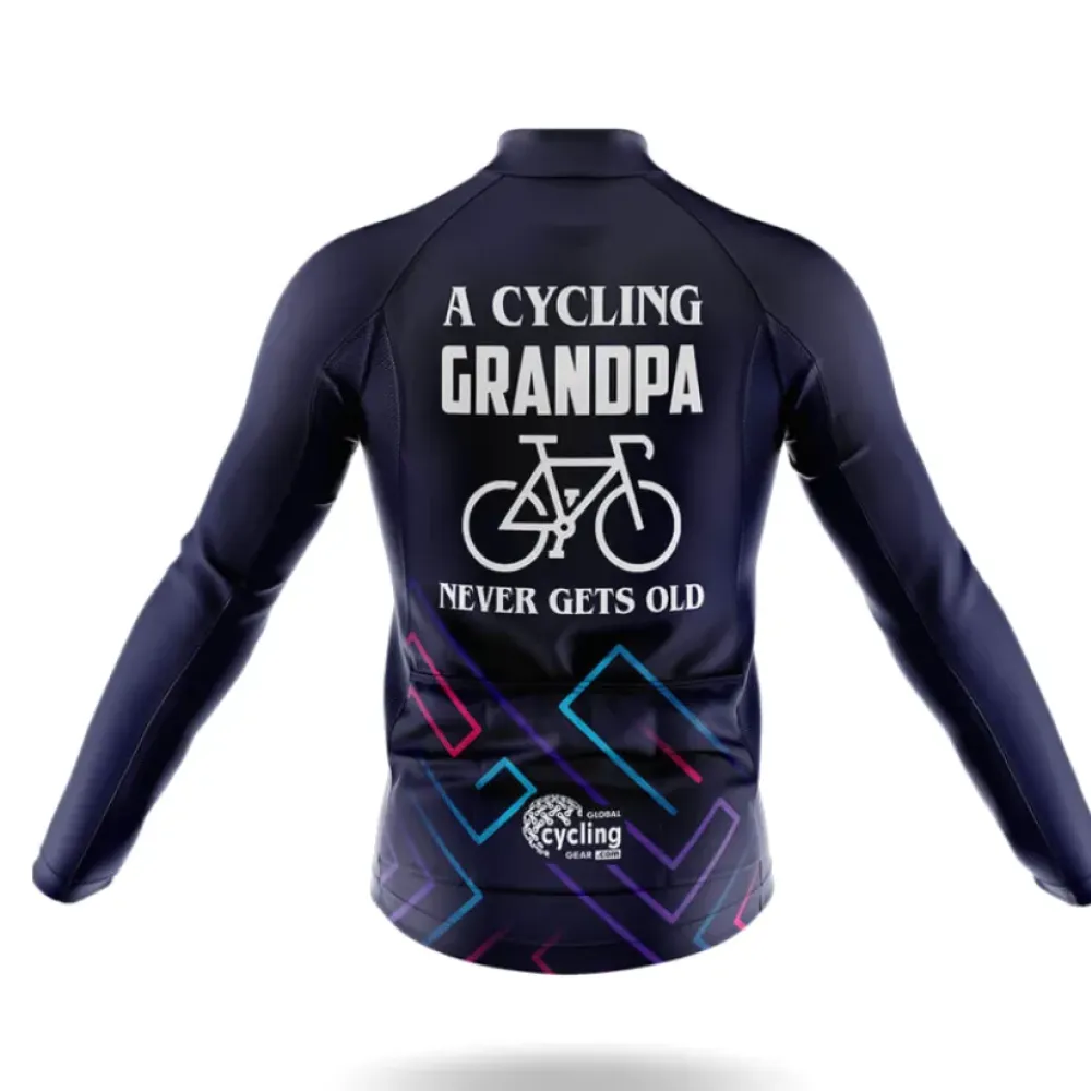 Cycling Grandpa V8 Jersey Black/Purple/Blue