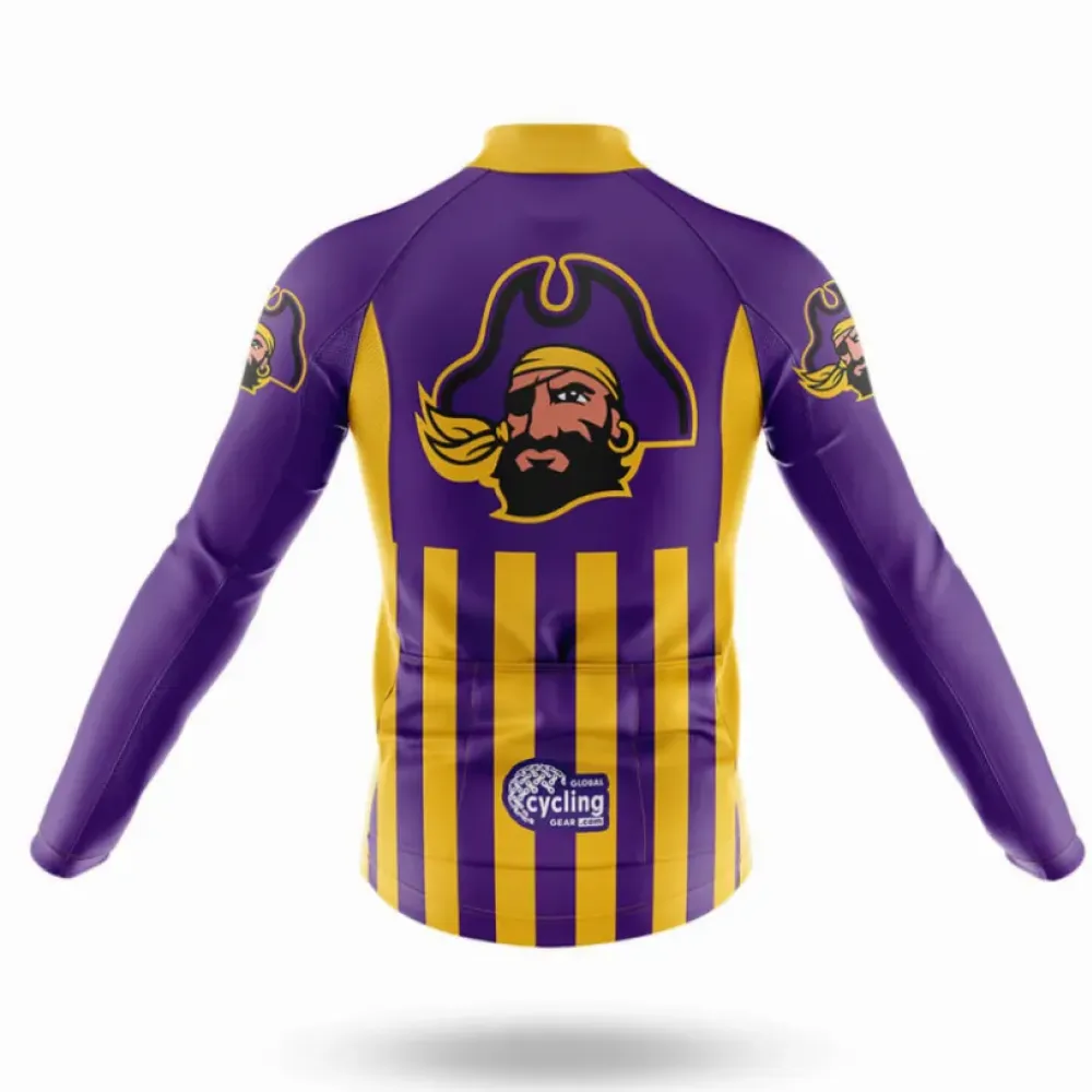 East Carolina University USA Long Sleeve Cycling Jersey Purple/Gold/White