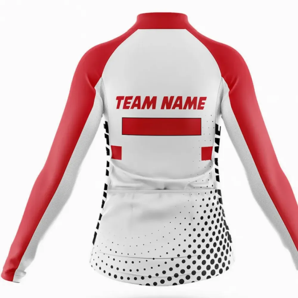 Custom Team Name M18 Women's Cycling Kit White/Red/Black