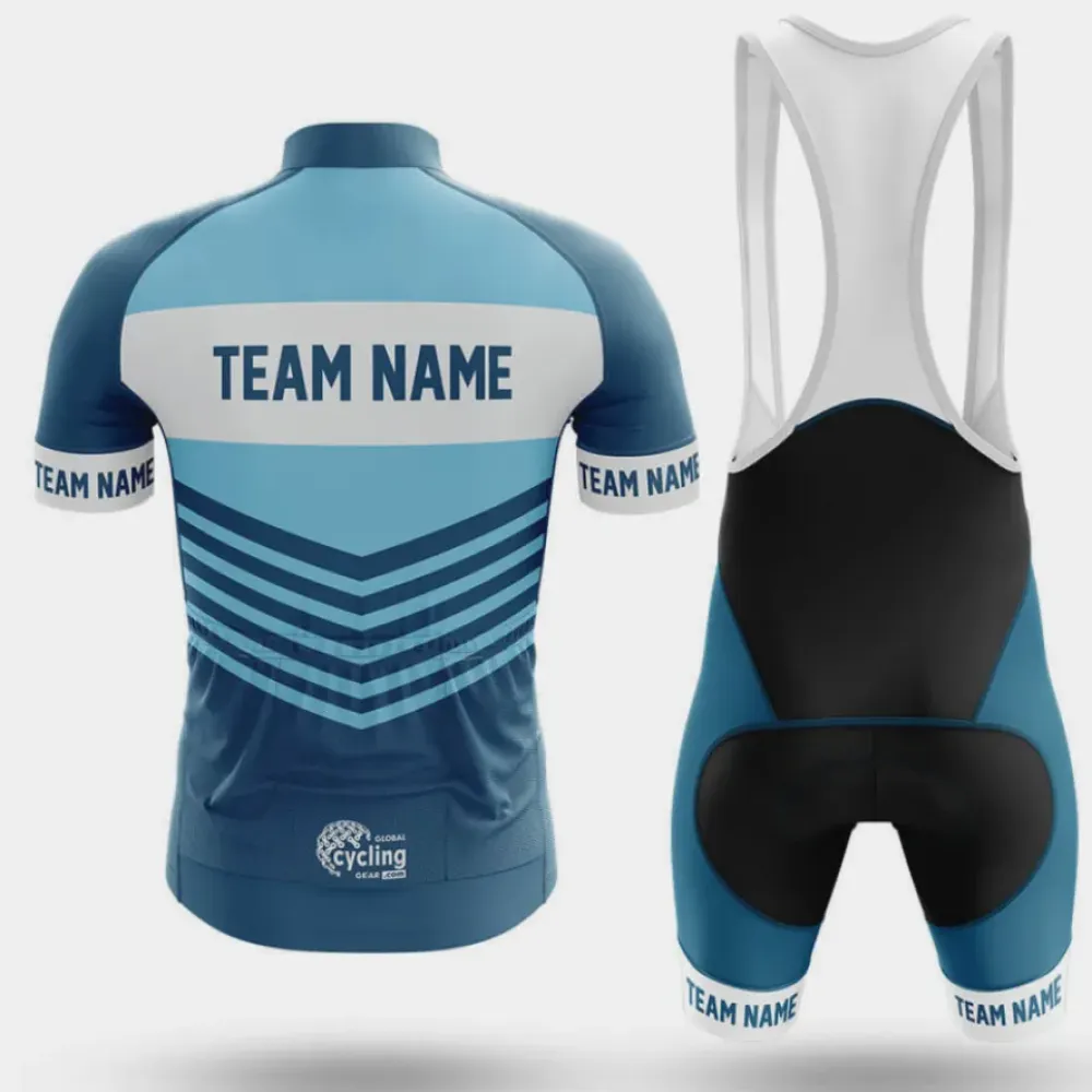 Cycling Kit Custom Team Name Blue/White/Black