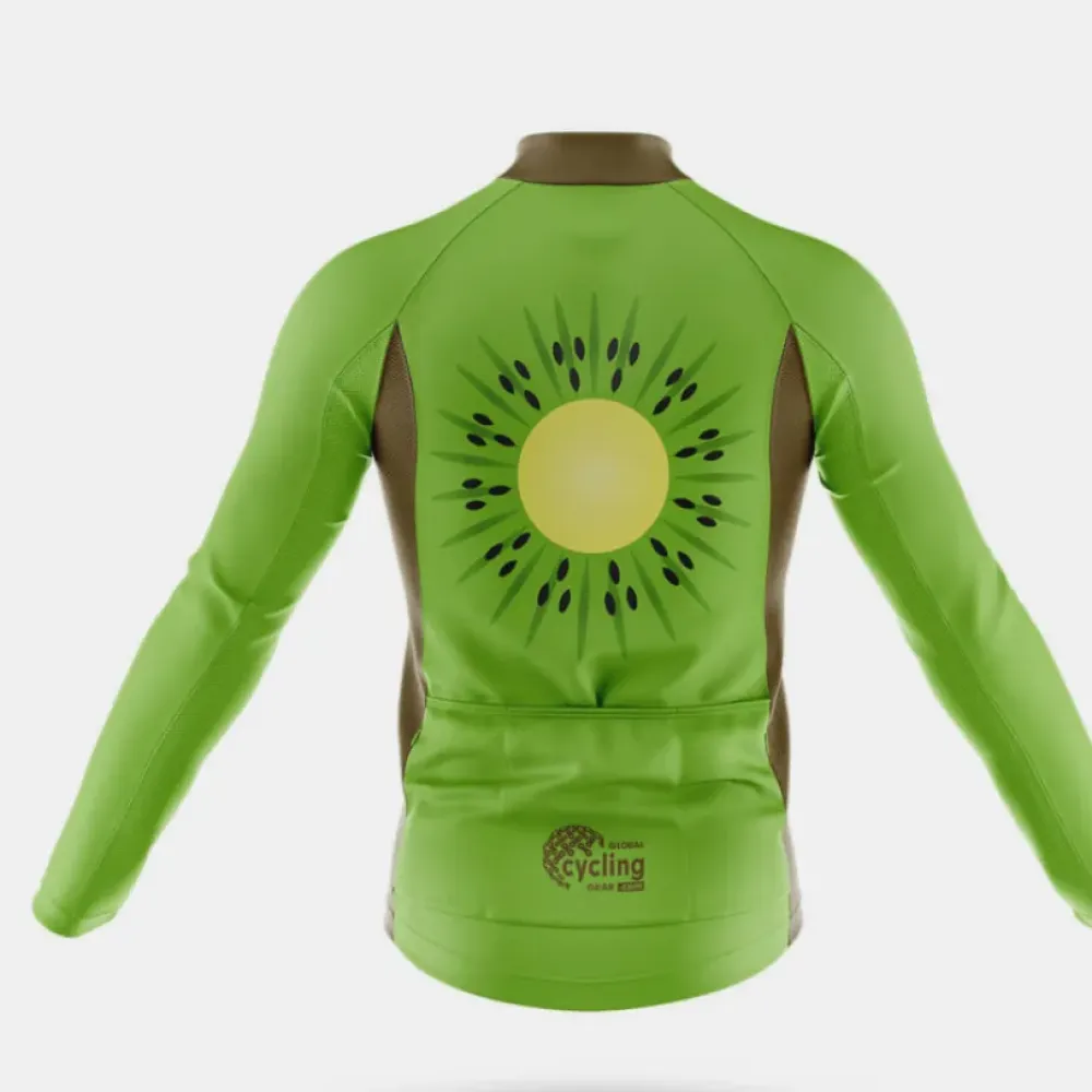 Kiwi Cycling Jersey Sunburst Green/Brown/Lime