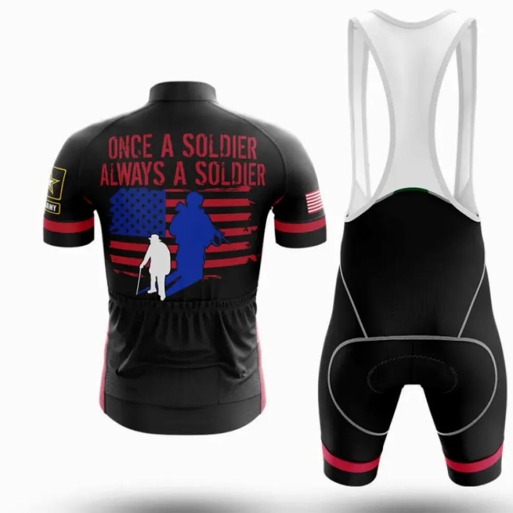 U.S. Army Cycling Jersey Once a Soldier Black/Red/Blue