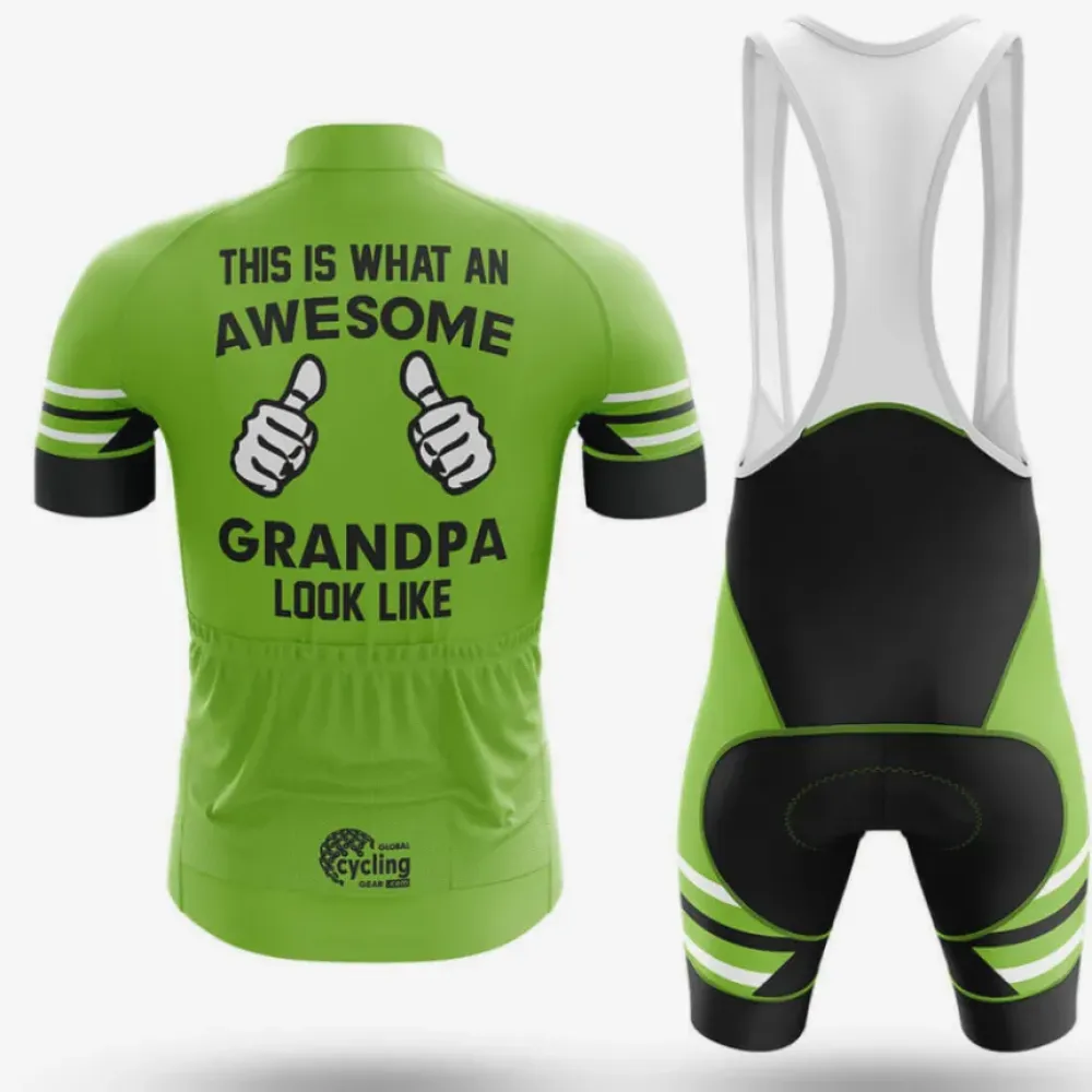 Cycling Bibs Awesome Grandpa Green/Black/White