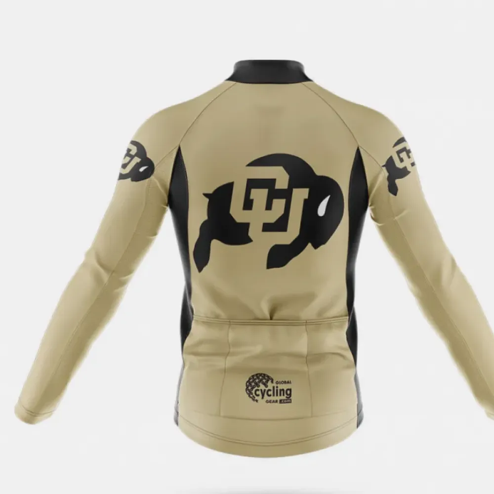 CU Buffs Long Sleeve Cycling Jersey Gold/Black/Silver