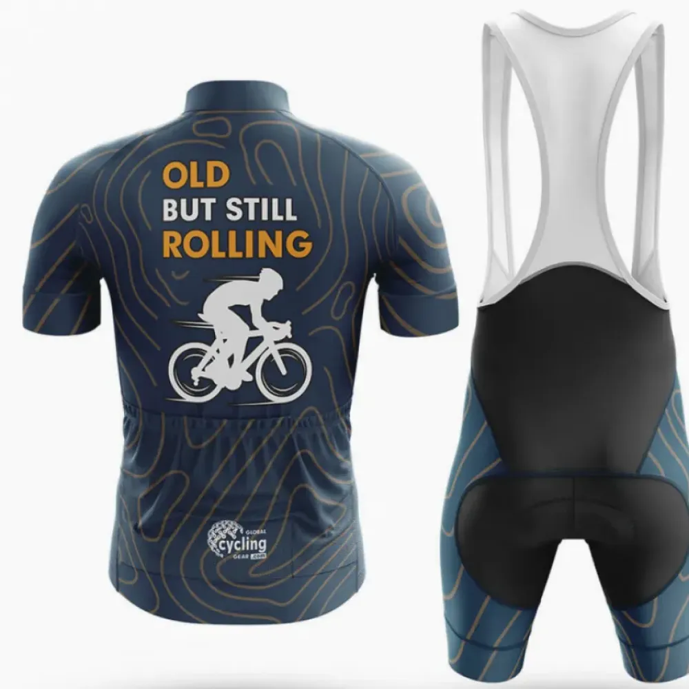Cycling Kit Old But Still Rolling Navy/Gold/White