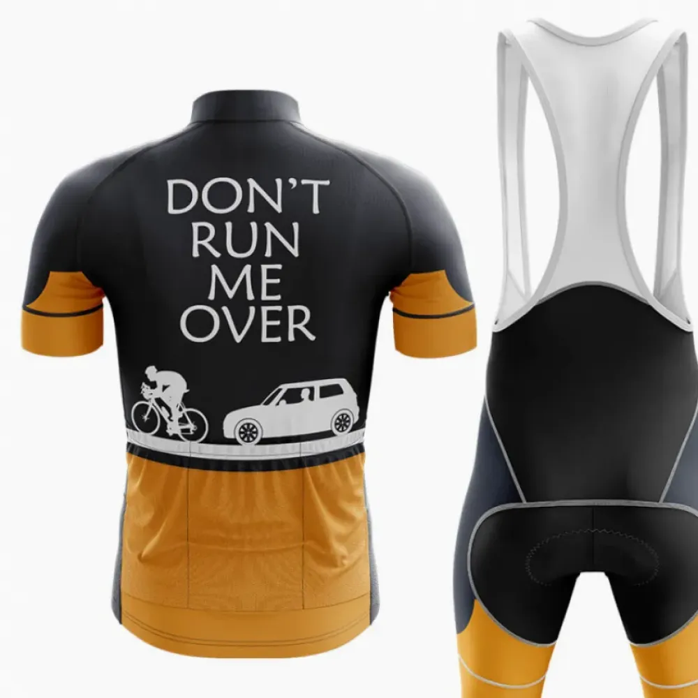 Safety Men's Cycling Jersey Don't Run Me Over Black/Yellow/Gray