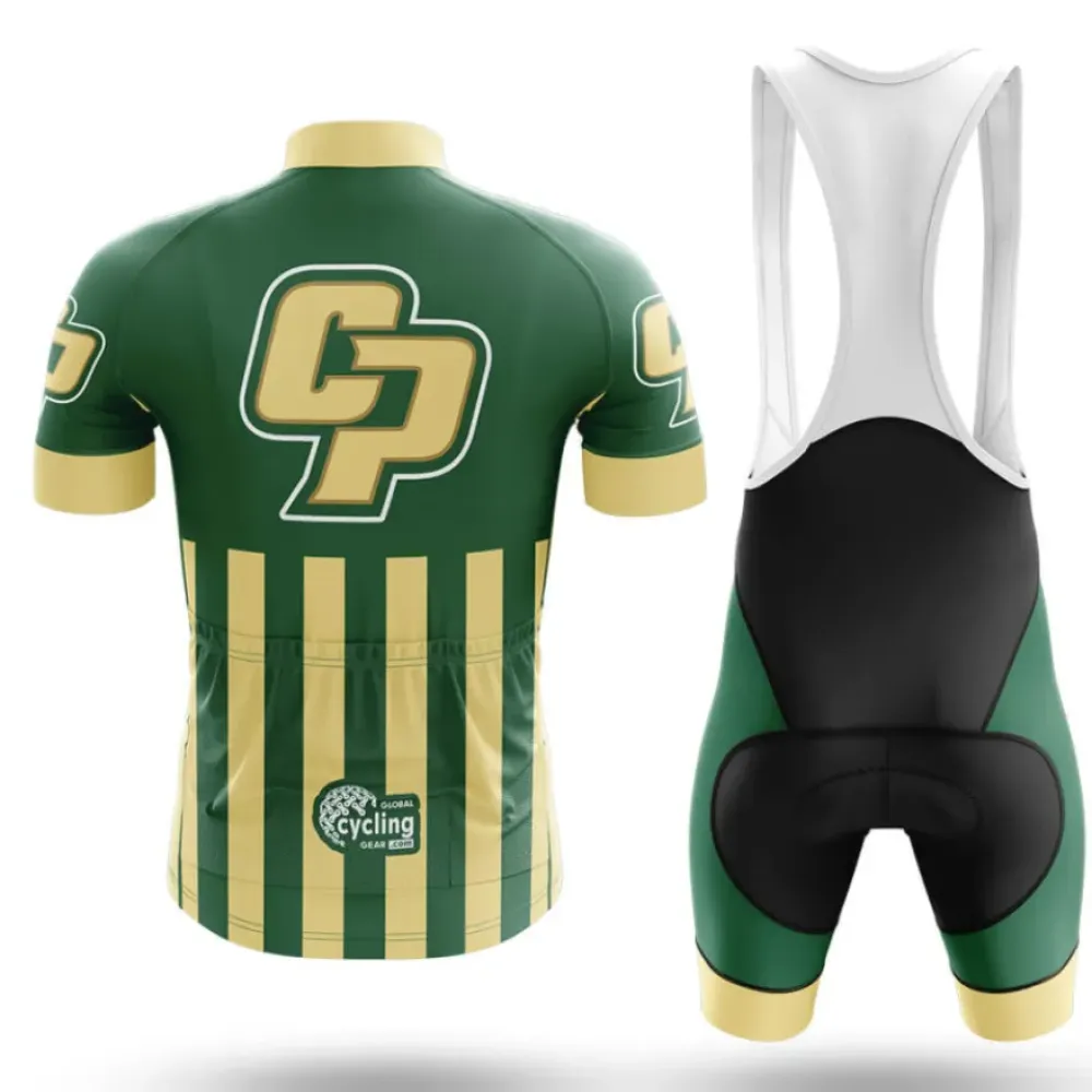 California Polytechnic State University USA Cycling Jersey American Flag Green/Gold/Black