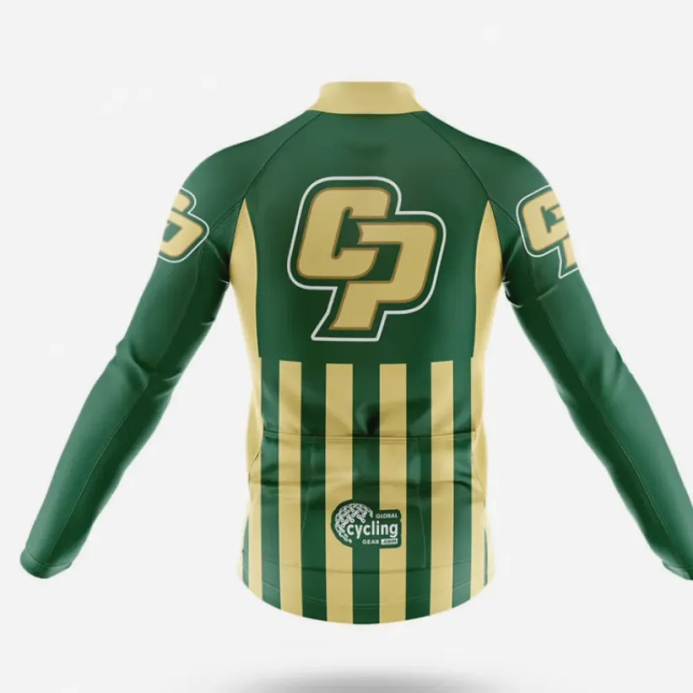 California Polytechnic State University USA Cycling Jersey American Flag Green/Gold/Black