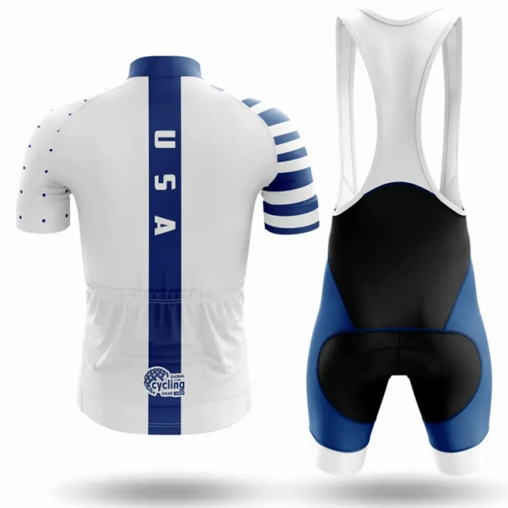USA S20 Cycling Kit Full Set White/Blue/Black
