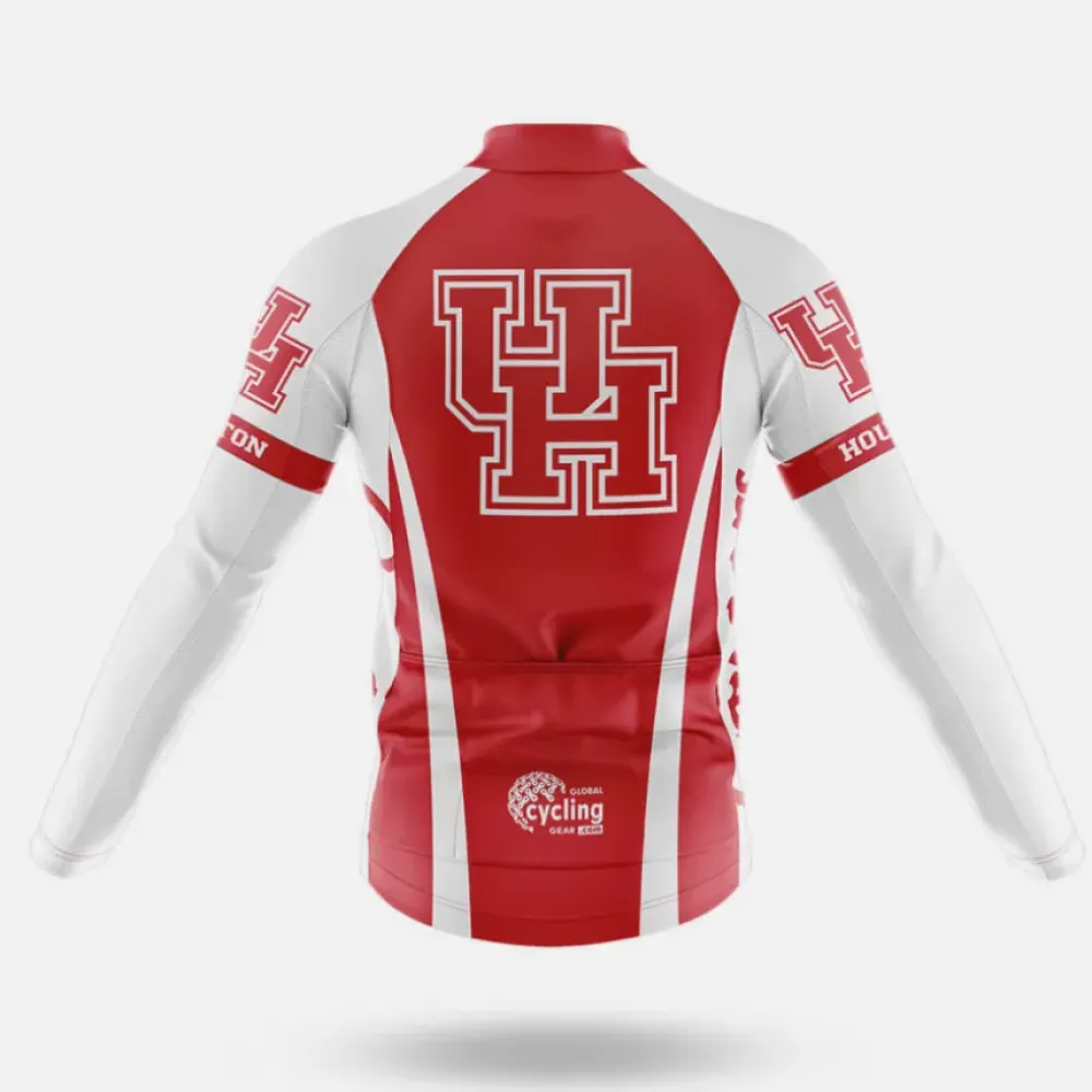 Houston Cycling Jersey Long Sleeve Red/White/Black