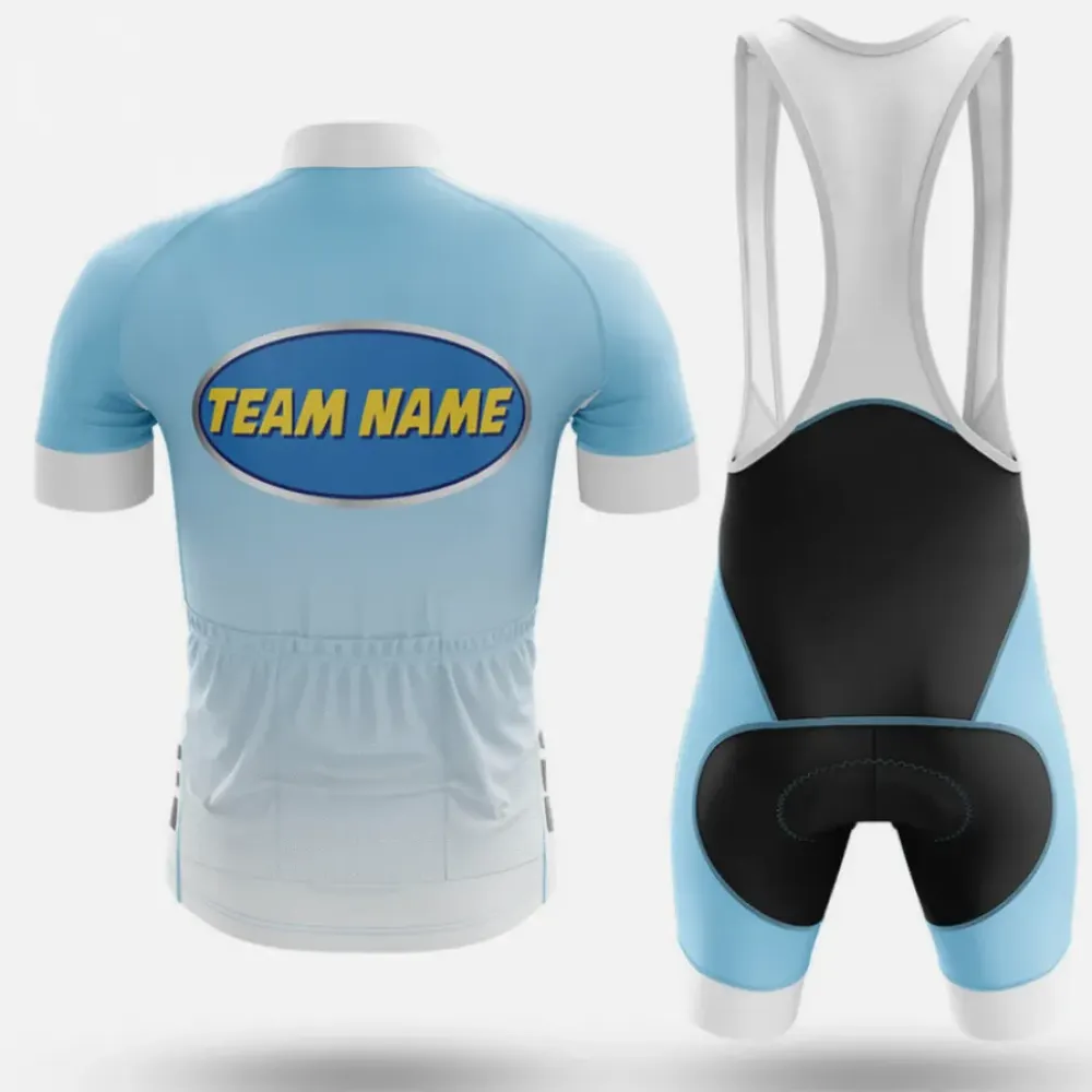 Cycling Kit M28 Custom Team Name Light Blue/White/Black