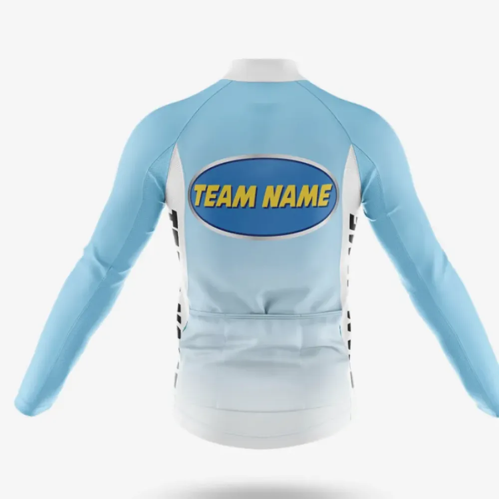 Cycling Kit M28 Custom Team Name Light Blue/White/Black