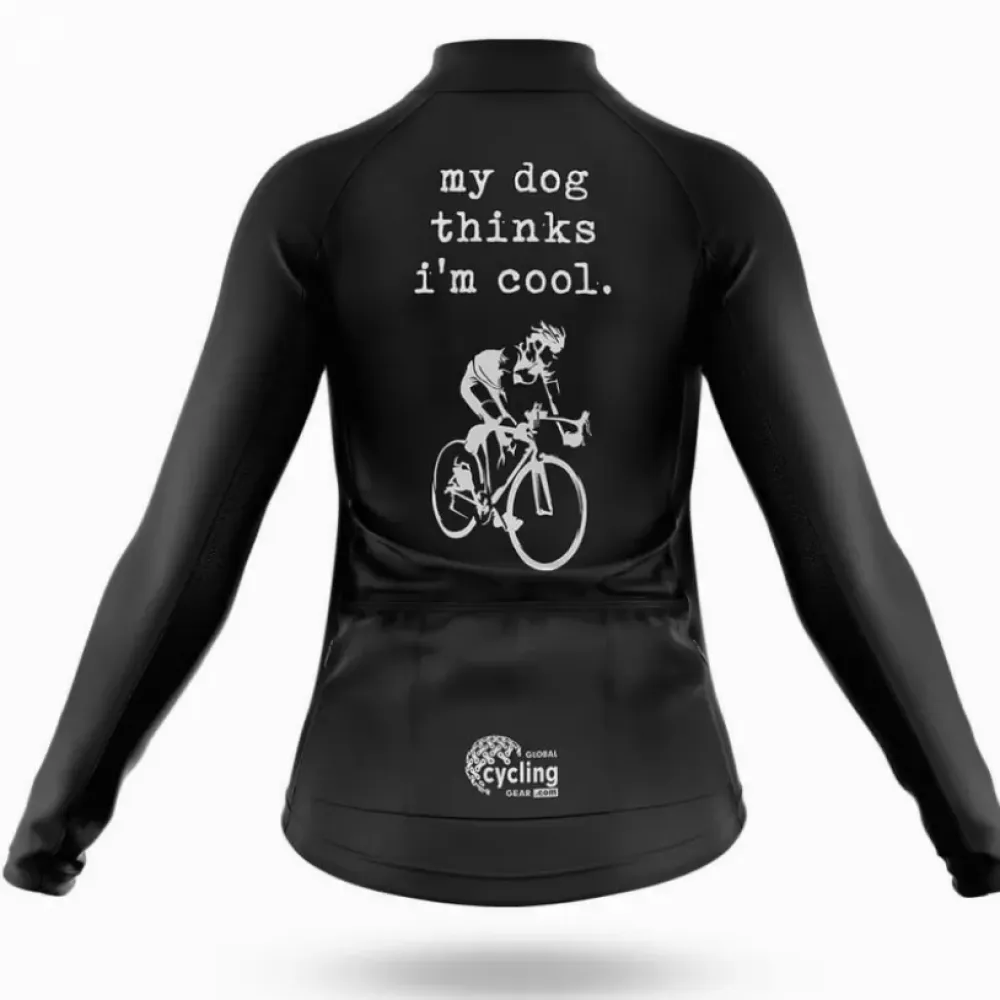 My Dog Thinks I'm Cool Women's Cycling Kit Black/White/Grey