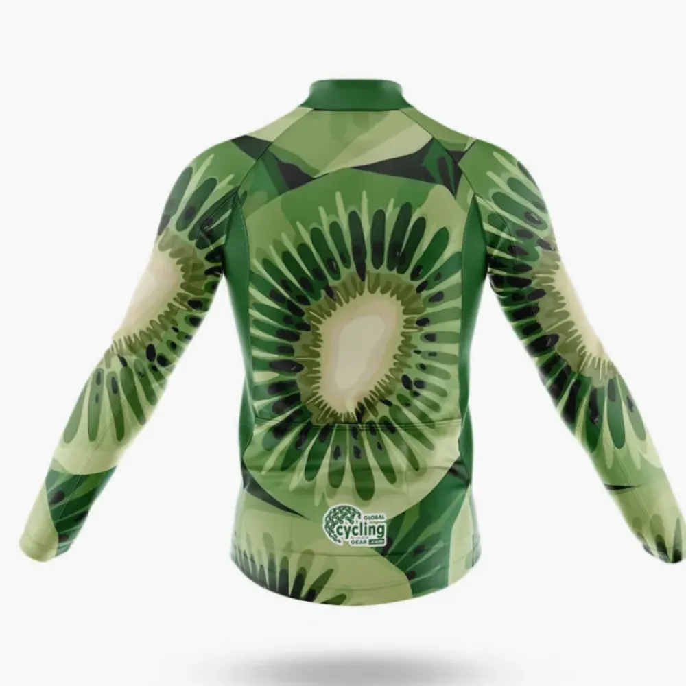 Kiwi Slice Cycling Jersey Fruit Inspired Green/Beige/Dark Green