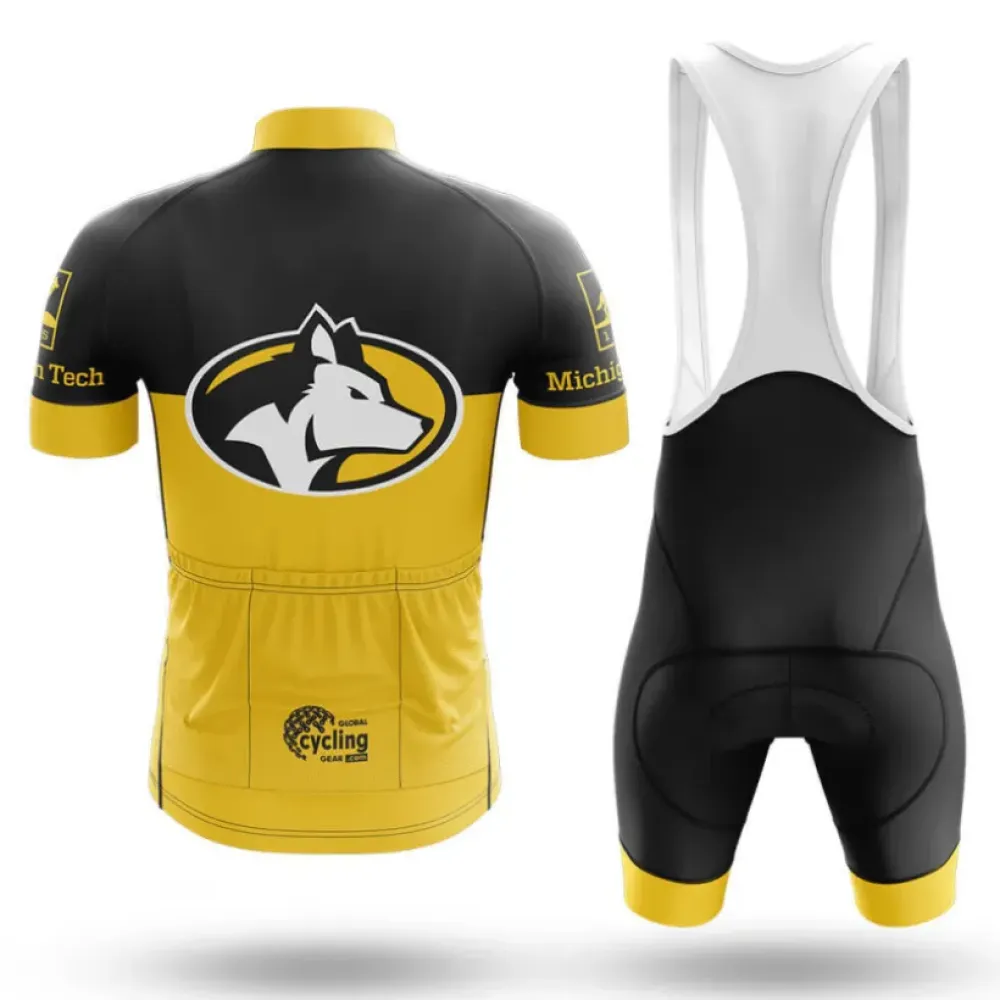 Michigan Tech Cycling Jersey Long Sleeve Yellow/Black/Gold
