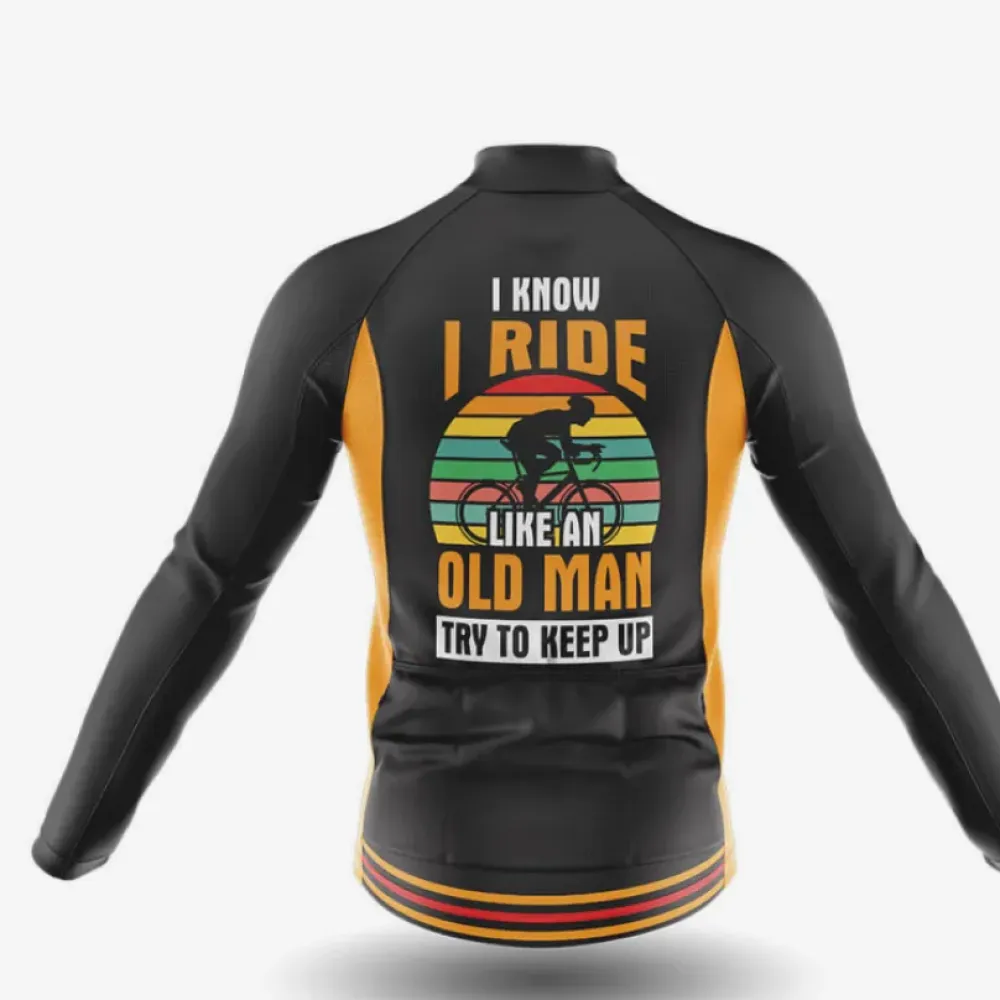 Old Man Style Cycling Jersey Black/Yellow/Red