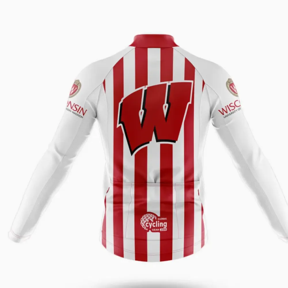Wisconsin Badgers Cycling Jersey Red/White/Striped
